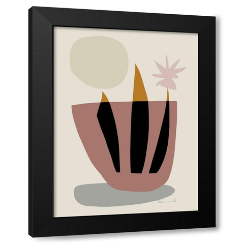 Plant Cutting Black Modern Wood Framed Art Print with Double Matting by Hobday, Dan