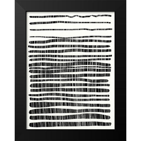 Lines Black Modern Wood Framed Art Print by Hobday, Dan