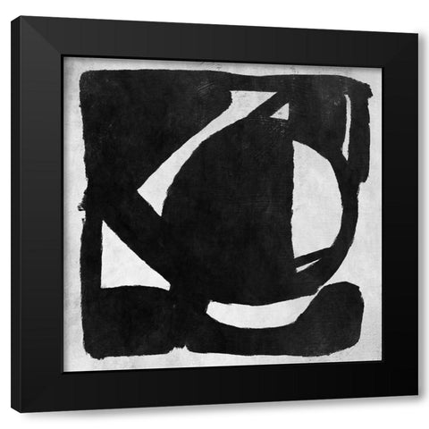 Abstract Melody No6 Black Modern Wood Framed Art Print with Double Matting by Hobday, Dan