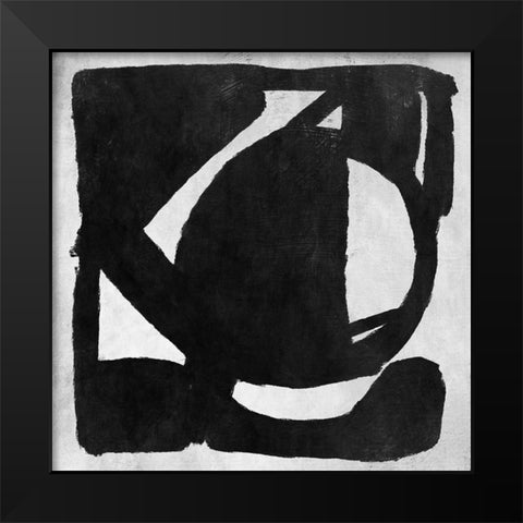 Abstract Melody No6 Black Modern Wood Framed Art Print by Hobday, Dan