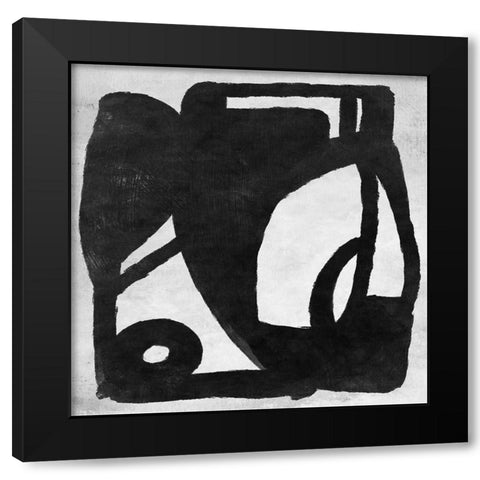 Abstract Melody No3 Black Modern Wood Framed Art Print by Hobday, Dan