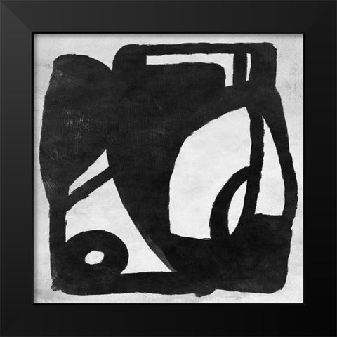 Abstract Melody No3 Black Modern Wood Framed Art Print by Hobday, Dan