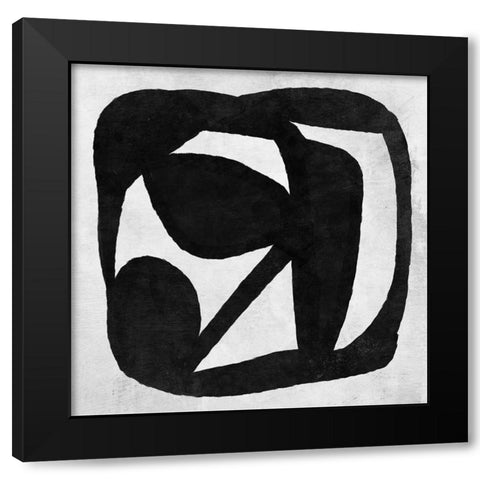 Abstract Melody Black Modern Wood Framed Art Print with Double Matting by Hobday, Dan