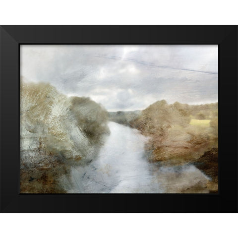 River Black Modern Wood Framed Art Print by Hobday, Dan