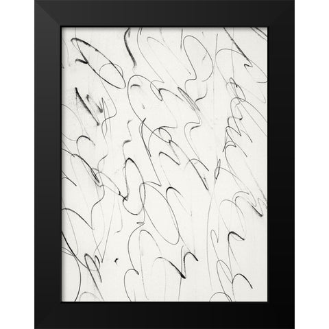 Script Black Modern Wood Framed Art Print by Hobday, Dan