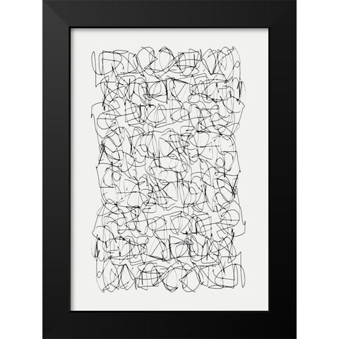 Circuitry Black Modern Wood Framed Art Print by Hobday, Dan