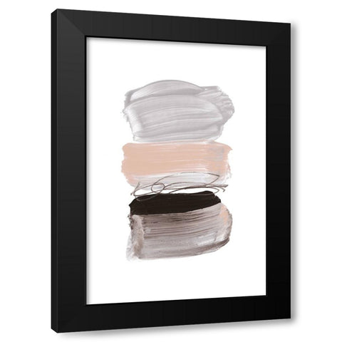 Strokes Black Modern Wood Framed Art Print by Hobday, Dan