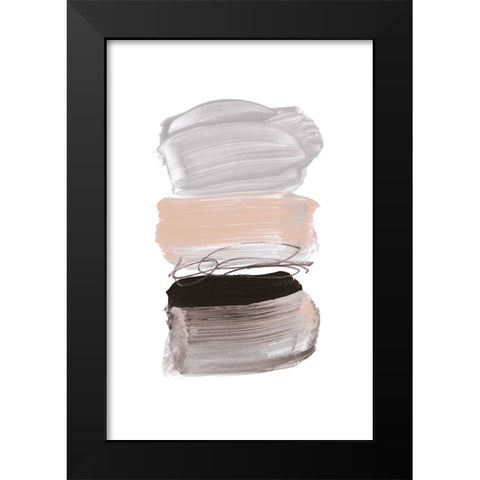 Strokes Black Modern Wood Framed Art Print by Hobday, Dan