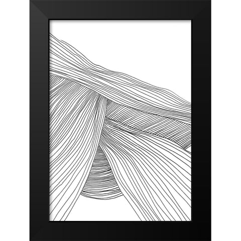 Waves Black Modern Wood Framed Art Print by Hobday, Dan