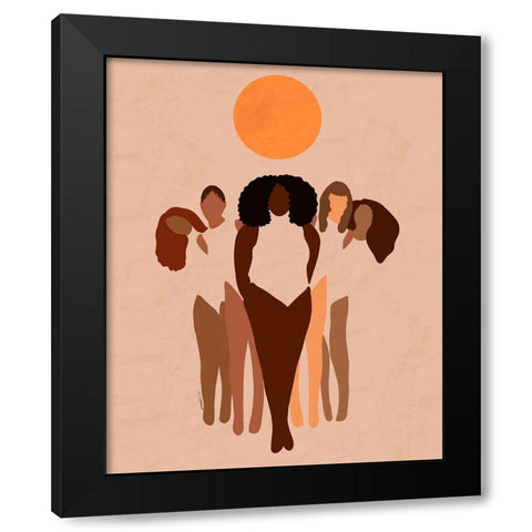 W.O.M.E.N Black Modern Wood Framed Art Print with Double Matting by Nguessan, Carelle