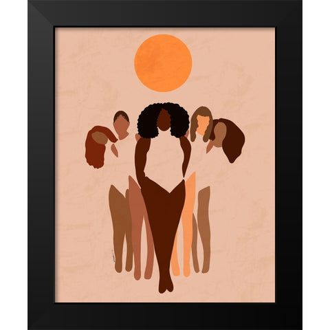 W.O.M.E.N Black Modern Wood Framed Art Print by Nguessan, Carelle