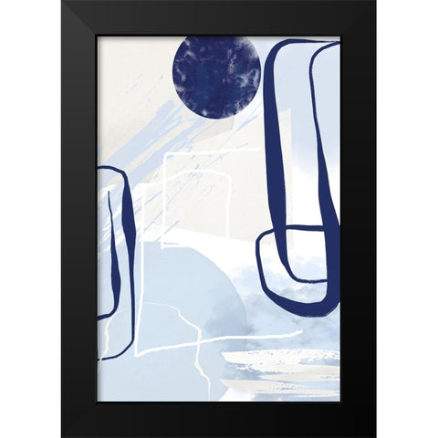 Lines of Blue-3 Black Modern Wood Framed Art Print by Moss, Sally Ann