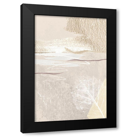 Calm Ivory-3 Black Modern Wood Framed Art Print by Moss, Sally Ann