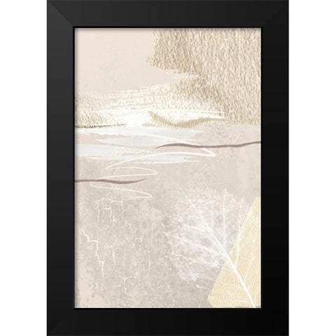 Calm Ivory-3 Black Modern Wood Framed Art Print by Moss, Sally Ann