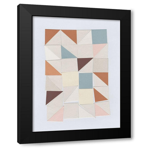 Pastel Geometrics Black Modern Wood Framed Art Print with Double Matting by Hobday, Dan