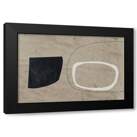 Earthy Geometrics Black Modern Wood Framed Art Print with Double Matting by Hobday, Dan