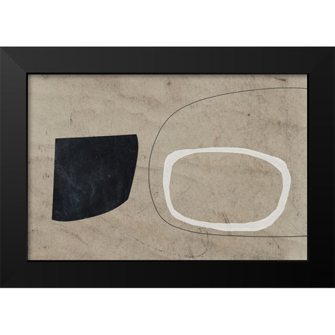 Earthy Geometrics Black Modern Wood Framed Art Print by Hobday, Dan