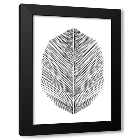 Feather Black Modern Wood Framed Art Print with Double Matting by Hobday, Dan