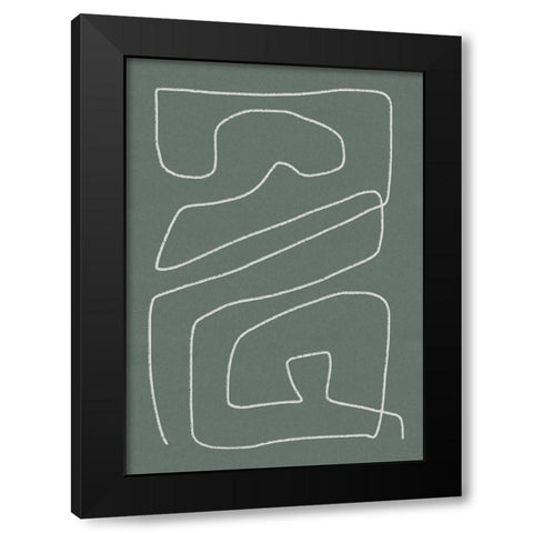 Labyrinth Black Modern Wood Framed Art Print with Double Matting by Hobday, Dan