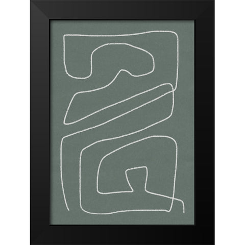 Labyrinth Black Modern Wood Framed Art Print by Hobday, Dan