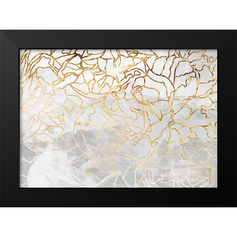 Abstract gold line art wall mural Black Modern Wood Framed Art Print by Manovski, Sarah