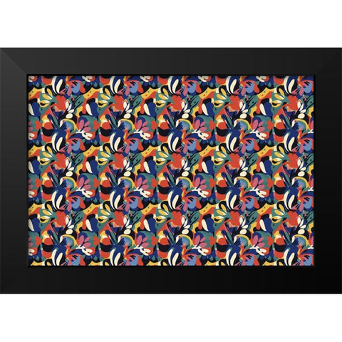 Pattern No 123 Black Modern Wood Framed Art Print by Treechild