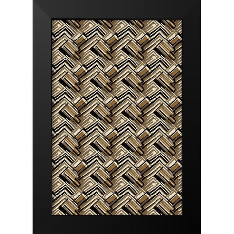 Pattern No 125 Black Modern Wood Framed Art Print by Treechild