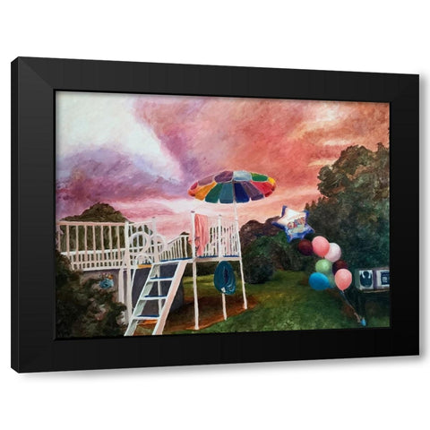 Graduation Black Modern Wood Framed Art Print by Key and Sea