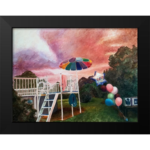 Graduation Black Modern Wood Framed Art Print by Key and Sea