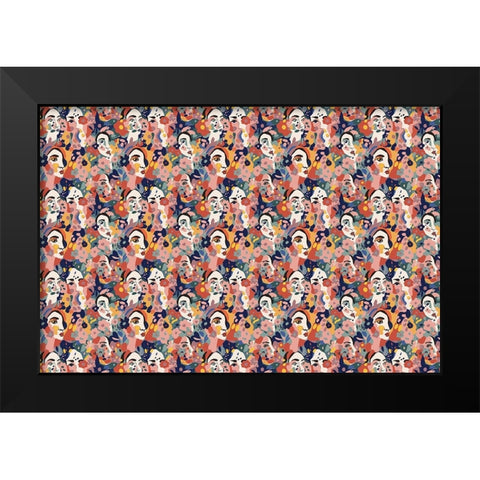 Pattern No 126 Black Modern Wood Framed Art Print by Treechild