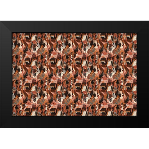 Pattern No 125 Black Modern Wood Framed Art Print by Treechild