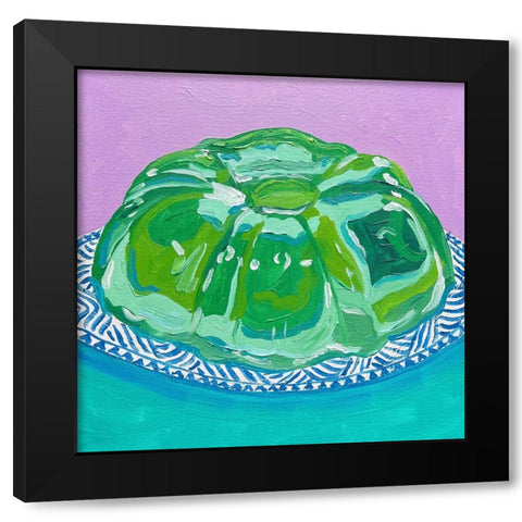 Lime Jello Black Modern Wood Framed Art Print by Key and Sea