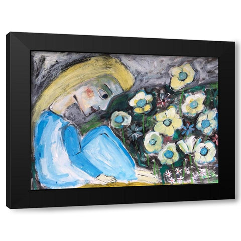 In the Garden Black Modern Wood Framed Art Print by Bursic, Sharyn