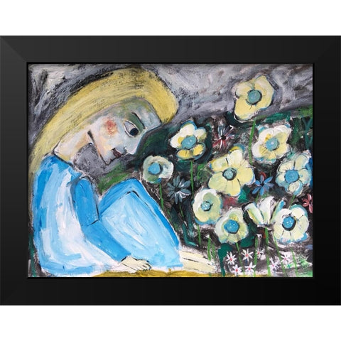 In the Garden Black Modern Wood Framed Art Print by Bursic, Sharyn