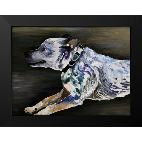 Mika Black Modern Wood Framed Art Print by Key and Sea