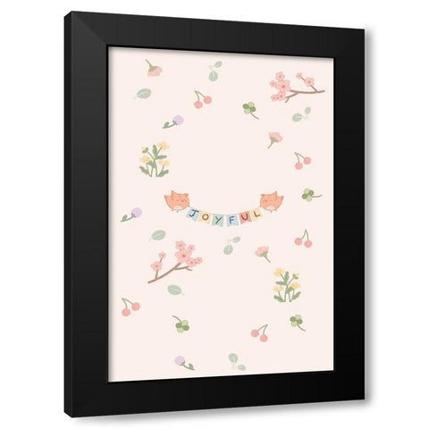 Falling in spring Black Modern Wood Framed Art Print by Thai, Xuan