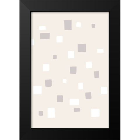 Abstract Squares Black Modern Wood Framed Art Print by uplusmestudio
