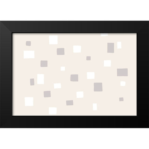 Abstract Squares Black Modern Wood Framed Art Print by uplusmestudio