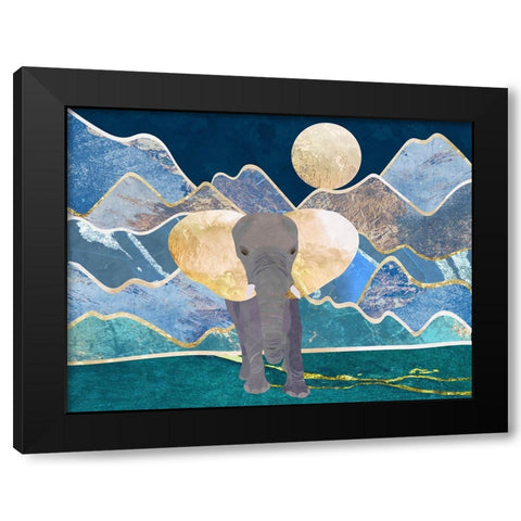 Magestic elephant mountains landscape wall mural Black Modern Wood Framed Art Print with Double Matting by Manovski, Sarah