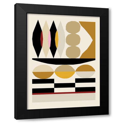 Abstract composition 25 Black Modern Wood Framed Art Print by NKTN