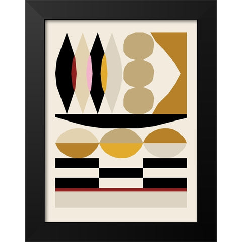 Abstract composition 25 Black Modern Wood Framed Art Print by NKTN