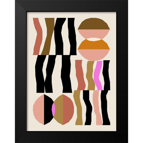 Abstract composition 26 Black Modern Wood Framed Art Print by NKTN
