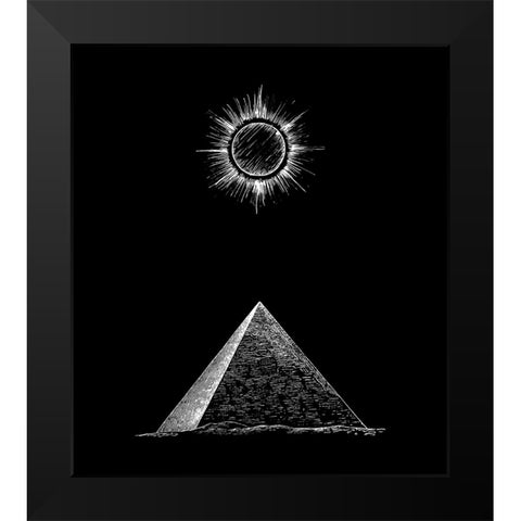 Kemit Pyramid Black Modern Wood Framed Art Print by Abdel Aal, Hussein