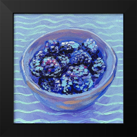 Blackberries Black Modern Wood Framed Art Print by and Sea, Key