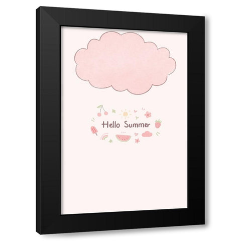 Hello summer Black Modern Wood Framed Art Print with Double Matting by Thai, Xuan