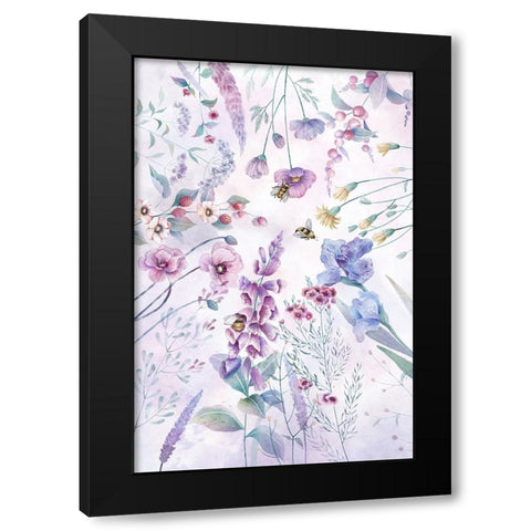 Stunning purple cottage flowers Black Modern Wood Framed Art Print by Thai, Xuan