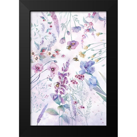 Stunning purple cottage flowers Black Modern Wood Framed Art Print by Thai, Xuan