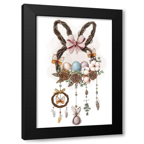 Dreamcatcher Easter Black Modern Wood Framed Art Print by Thai, Xuan
