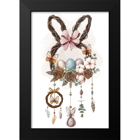 Dreamcatcher Easter Black Modern Wood Framed Art Print by Thai, Xuan