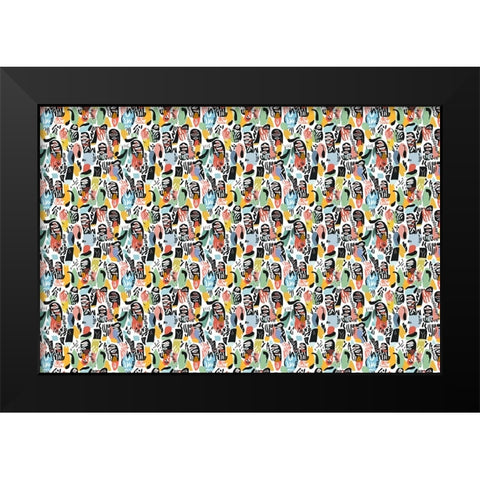Pattern No 141 Black Modern Wood Framed Art Print by Treechild